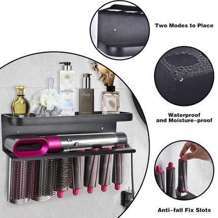 Wall Mounted Hair Styler Storage Rack for Dyson Airwrap No Drill Aluminium Holder