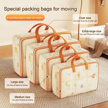 4pcs Large Capacity Quilt Storage Bags for Clothes Luggage Moving Organising Bag