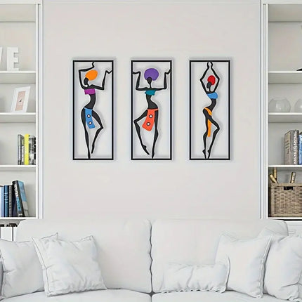 3PCS Iron Wall Decorative Paintingt Hanging Decor for Home Living Room Bedroom