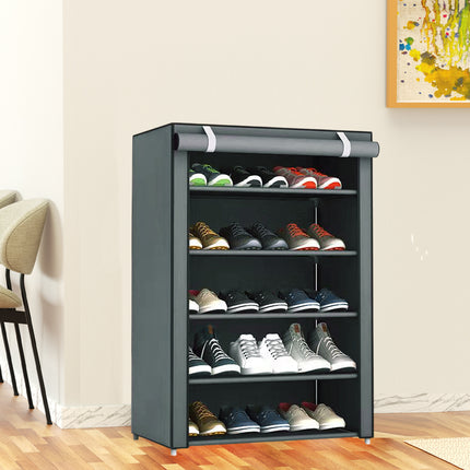 5-Tier Simple Dustproof Shoe Rack Cabinet Space-Saving Easy Assembly Sturdy