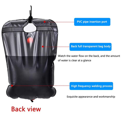 20L Portable Camping Shower Bag Solar Heating Water Bag for Hiking Traveling