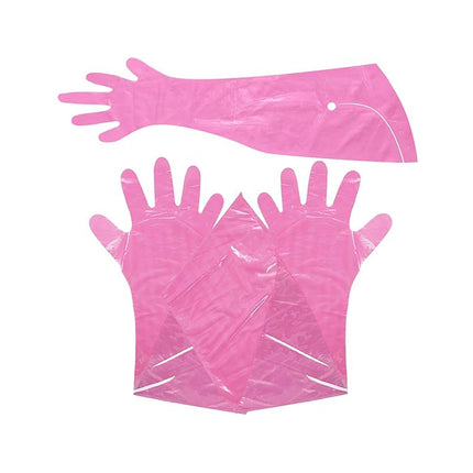 50pcs Clear Long Arm Glove Plastic Farm Glove Disposable Vet Glove Midwifery