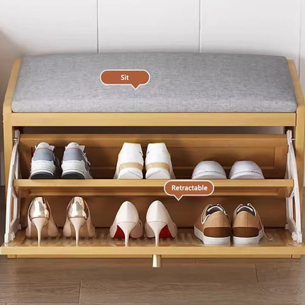 Shoe Cabinet and Seat Integrated Entrance Shoe Changing Stool Storage Organizer