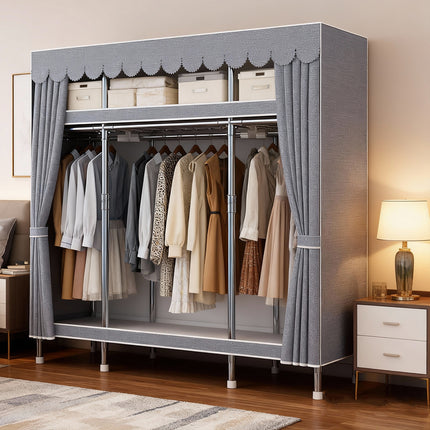 Simple Wardrobe Closet Storage Organizer Durable Steel Dust-Proof Easy to Use