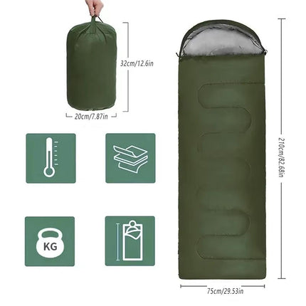 Single Sleeping Bag Outdoor Camping Hiking Thermal Warm Tent Travel Gear
