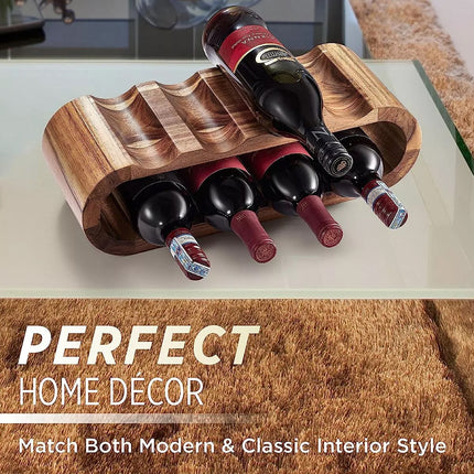 Wooden Wine Display Stand Double Layer Red Wine Holder Rack Table Bar Kitchen