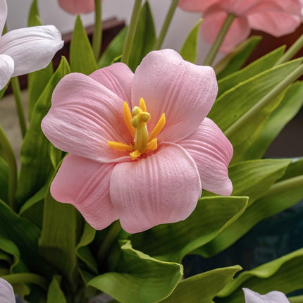 10PCS Artificial Tulip Realistic Fake Flowers for Home Office Wedding Decoration