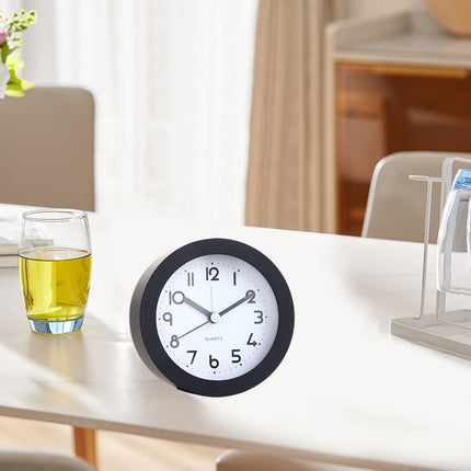 Silent Desktop Small Alarm Clock with Night Light Battery-Powered Durable