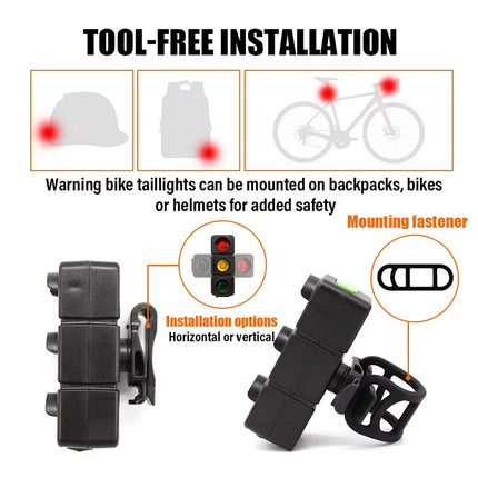 USB Rechargeable Bike Tail Light LED Rear Warning Lamp for Night Cycling