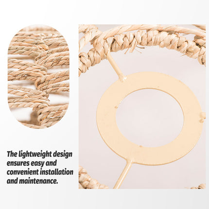 Natural Half Circle Woven Lampshade 30x10.5cm Straw Rope Pendant Light Shade