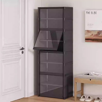 Multilayer Dustproof Shoe Rack with Clear Door Durable for Home Entryway Use