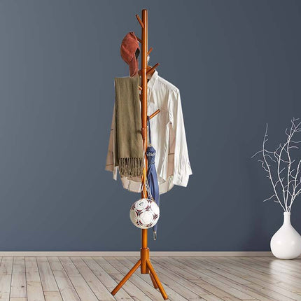 Coat Rack Hat Bag Stand Tree Clothes Hanger Umbrella Holder 8 Hooks Organizers