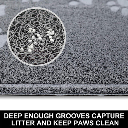 Pet Food Mat 2PCS Paw Print Design Non Slip Floor Feeding Mat for Dogs and Cats