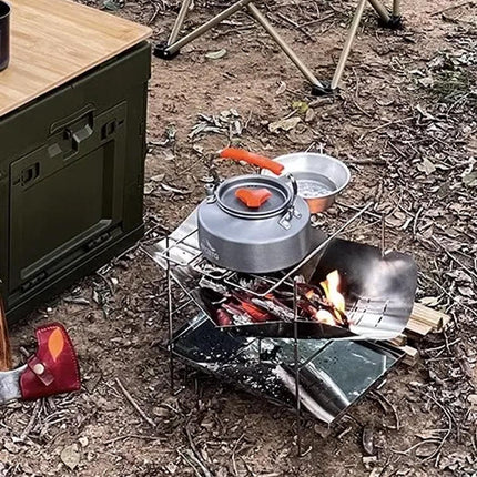 Outdoor Portable Camping Bench Grill Ultra Light Detachable Fire Burning Stove
