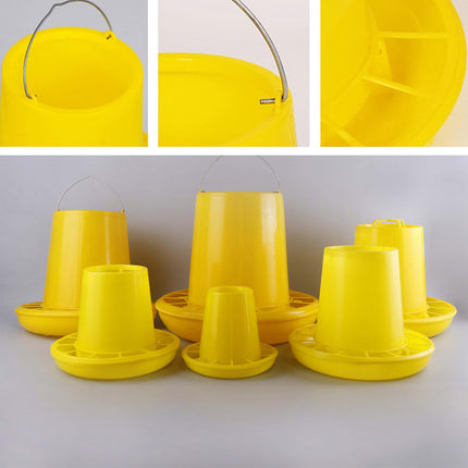 Chicken Feeder BucketPlastic Feeding Trough Bowl Farm Poultry Food Dispenser