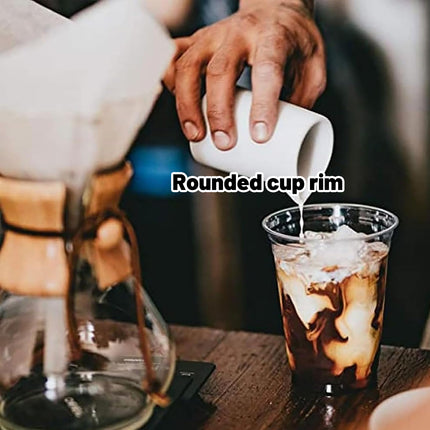250 Sets Transparent Drinking Cups with Lids 400ml Food-safe for Drinks Takeaway