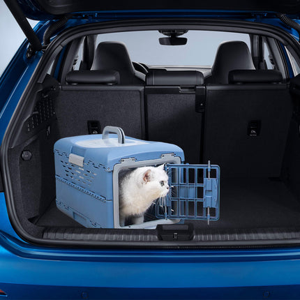Foldable Pet Carrier Portable Dog Cat Travel Bag Cage House Kennel Case Blue