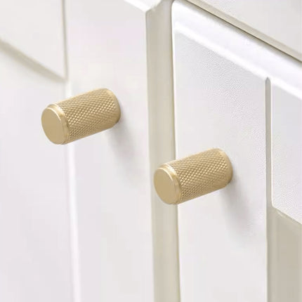 Brass Handle Modern Simple Knurled Copper Pull Closet Drawer Cabinet Door Handle