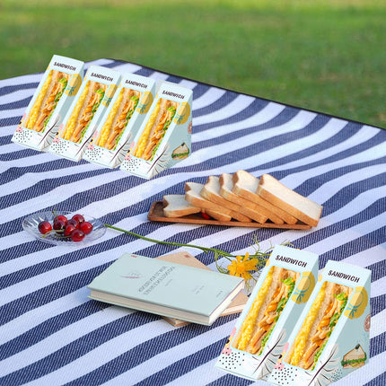 100pcs Triangle Window Sandwich Boxes Kraft Food Packing Takeaway Containers