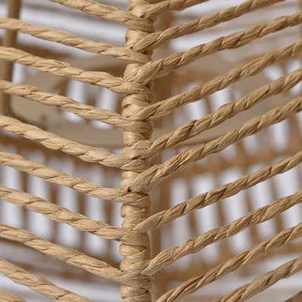 Brown Paper Rope Pendant Light Handwoven Rattan Style Lampshade for Home Decor