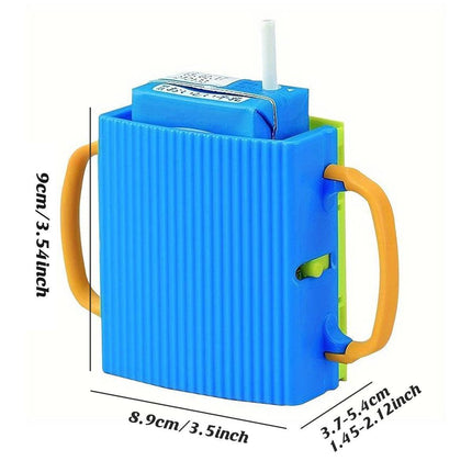 Adjustable Folding Juice Box Holder No-Squeeze Cup for Little Ones 2-Pack