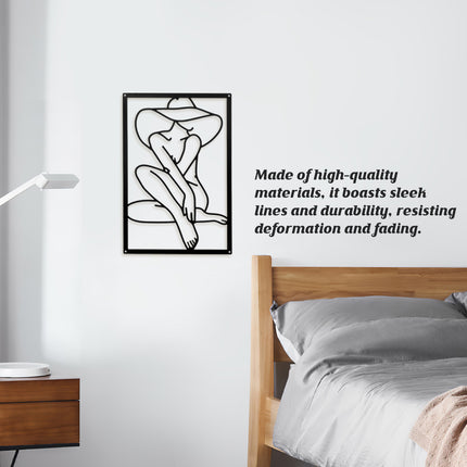 Women Line Art Iron Wall Hanging Decor for Home Aesthetic Easy Installation