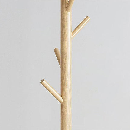 Floor-Standing Wooden Coat Rack with 8 Hooks Durable for Bedroom Entryway Use