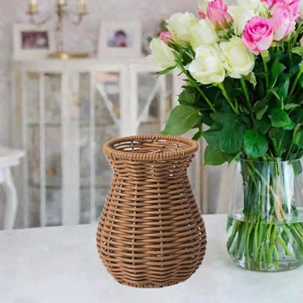 Beautiful Wicker Hand Woven Vase Farmhouse Boho Lightweight Decor Creative Decor