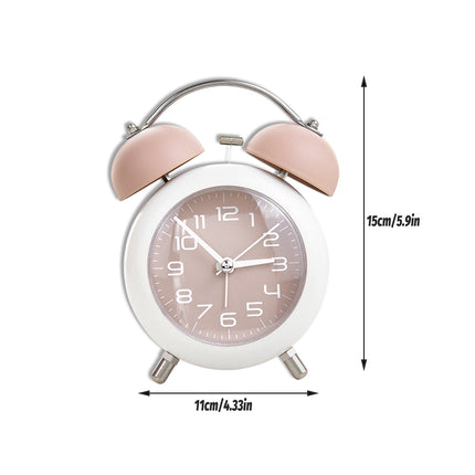 Strong Wake-Up Alarm Clock with Night Light Battery-Powered Silent Durable