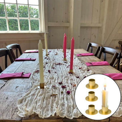 4PCS Retro Metal Candle Holder Set Rustproof for Home Wedding Christmas Tabletop