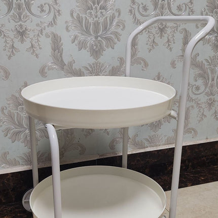 Movable Side Tea Table Armrest Double-Layer Storage For Family Sofa Cart Shelf