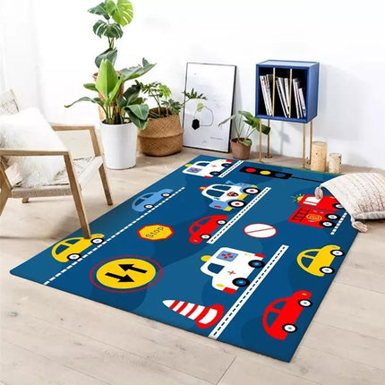 Cartoon Traffic Play Mat Kids Room Rug Car Track Game Floor Carpet Non Slip