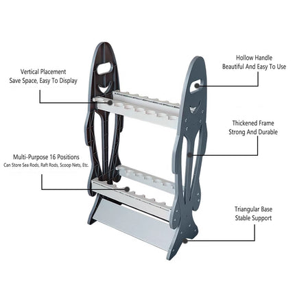 Fishing Rod Display Rack Stand Holder Net Rod Support Storage Organizer for Gear