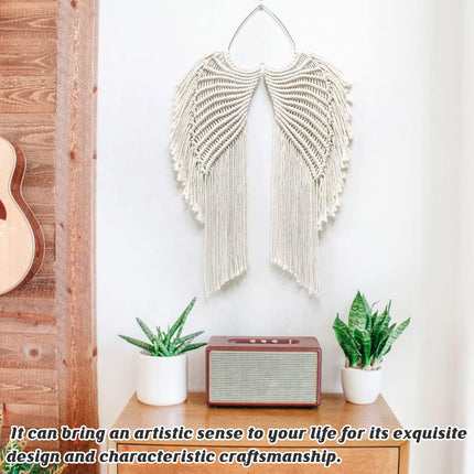 Angel Wings Woven Wall Tapestry Cotton Rope Home Decoration Living Room Art