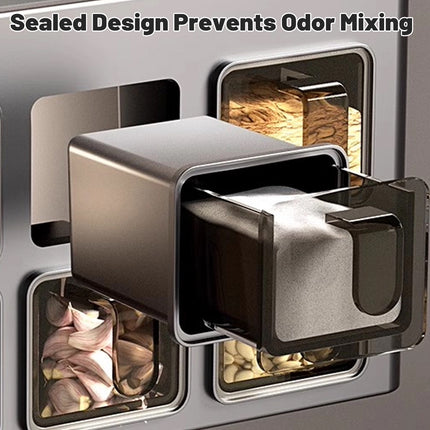 Multifunctional Wall-Mounted Spice Rack with Knife Holder Space Saving Stable