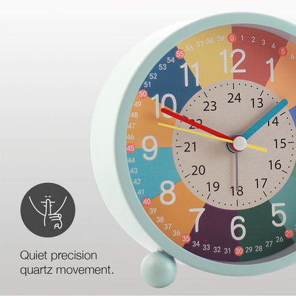 USB Charging Early Education Kids Metal Small Alarm Clock for Bedroom Bedside