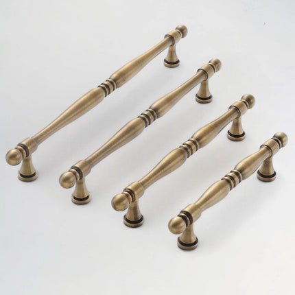 4 Sizes Copper Handles Simple Retro Cabinet Drawer Pulls for Wardrobe Door