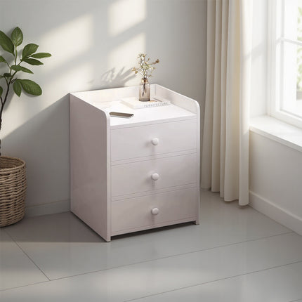 3 Drawer Bedroom Bedside Storage Cabinet Standard Space Saving Sturdy Durable
