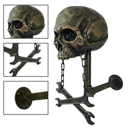 Motorbike Helmet Holder Wall Mount Helmet Rack Helmet Stand Skull Head Holder