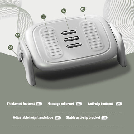Foot Rest Stool Office Under Desk Fold Footrest Massage Cushion Grey