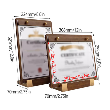 2PCS Desktop Display Board A4 Size Durable for Hotel Restaurant Front Desk Use