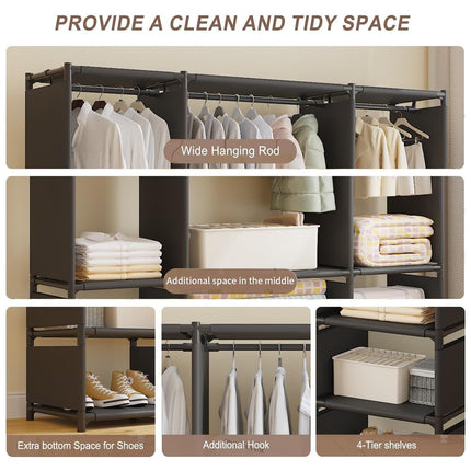 Home Simple Freestanding Multi-Functional Coat Rack Easy Assembly Durable