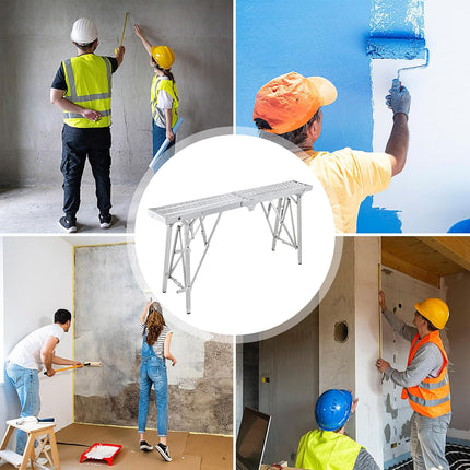 Folding Scaffolding Platform Galvanized Steel Pipe 150kg Load-Bearing Adjustable