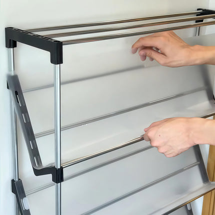 5 Tier Slanted Shoe Rack Space Saving Organizer for Entryway Hallway Storage