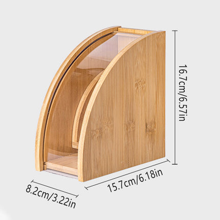 Sector Shape Wood Coffee Filter Paper Storage Rack Transparent Dust Cover