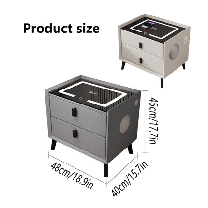 Smart Bedside Table Modern Multi Functional Storage Cabinet Nightstand Organizer
