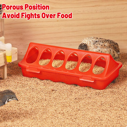 Chicken Feeder Trough Plastic Mesh Connectable Poultry Feed Trough for Coop Use