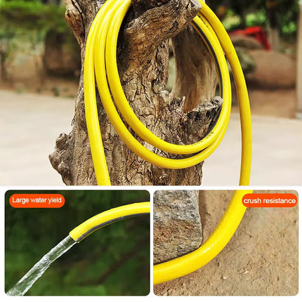 Heavy Duty Garden Hose Pipe Reel Reinforced Anti-kink Outdoor Hosepipe Yellow