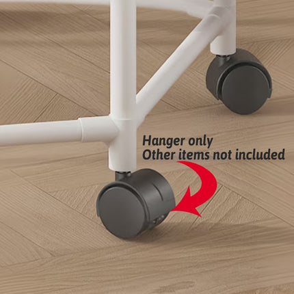 Floor-Standing Rotating Clothes Rack with Wheels Mobile Thickness Steel Pipe