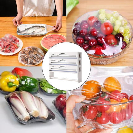 Multi-Function Cling Film Cutter Dispenser Box for Cling Film Kitchen Paper Use